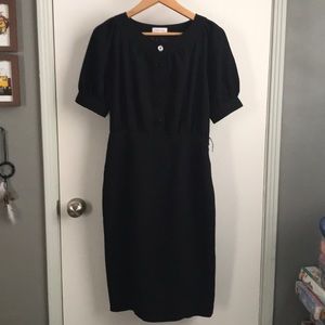 Calvin Klein black button down pencil dress